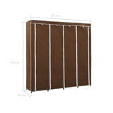 Wardrobe with 4 Compartments Brown 175x45x170 cm 282446