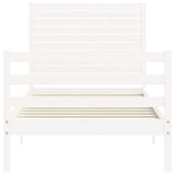 Bed Frame without Mattress White Single Solid Wood 3194992
