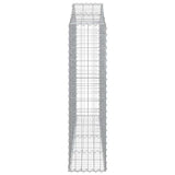 Arched Gabion Baskets 2 pcs 200x30x120/140 cm Galvanised Iron 3145451
