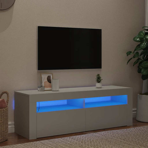 TV Cabinet with LED Lights White 120x35x40 cm 804310