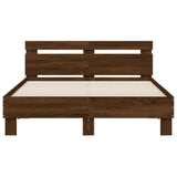 Bed Frame Brown oak Engineered wood, Plywood 3207559
