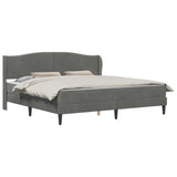 Bed Frame with Headboard Dark Grey 180 x 200 cm Velvet 3415278