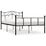 284525 Bed Frame without Mattress Black Metal 120x200 cm