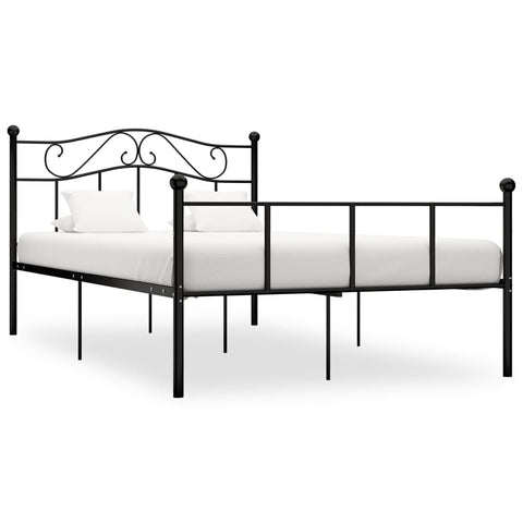 284525 Bed Frame without Mattress Black Metal 120x200 cm