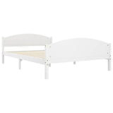 Bed Frame without Mattress White Solid Pine Wood 140x200cm 322034