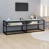 TV Cabinet White Marble 140x40x40.5 cm Tempered Glass 331716