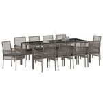 Garden Dining Set 11 pcs Grey Poly rattan 3334878