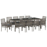 Garden Dining Set 11 pcs Grey Poly rattan 3334878