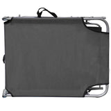 47772 Folding Sun Lounger with Canopy Grey Aluminium