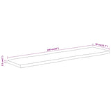 Table Top 160x40x2.5 cm Rectangular Solid Wood Acacia Live Edge 370616