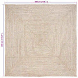 Area Rugs Natural and White 300 x 300 cm Jute 42010486