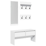 4 Piece Hallway Furniture Set White Engineered Wood 847919