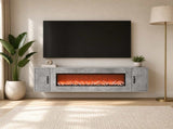Electric Fireplace Concrete 155 x 30 x 44 cm Engineered wood 8021018