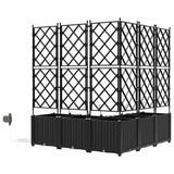 Garden Planter 5 pcs Black 120 x 120 x 142 cm Plastic 42002856