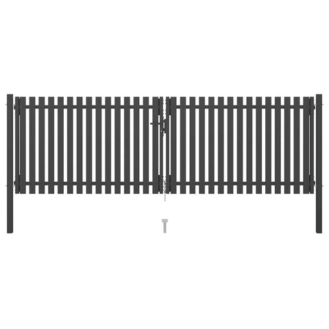 ZNTS Garden Fence Gate Steel 4x1.5 m Anthracite 146334