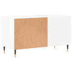 ZNTS Record Cabinet High Gloss White 85x38x48 cm Engineered Wood 831694
