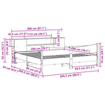 ZNTS Bed Frame without Mattress 200x200 cm Solid Wood Pine 3323287