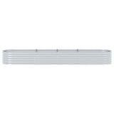Garden Raised Bed 400x80x44 cm Galvanised Steel Silver 45516