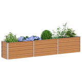 Garden Raised Bed Light Brown 240 x 40 x 45 cm Galvanised Steel 42017329