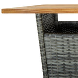 5 Piece Garden Bar Set with Cushions Poly Rattan Grey 3095452