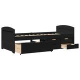 Day Bed with 5 Drawers without Mattress IRUN Black 90x200 cm 3314682