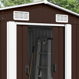 Garden Shed Brown Galvanised steel Large Durable Garden Shed 143347