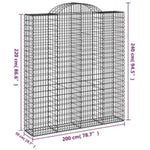 Arched Gabion Baskets 10 pcs 200x50x220/240 cm Galvanised Iron 3146454