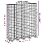 Arched Gabion Baskets 10 pcs 200x50x220/240 cm Galvanised Iron 3146454