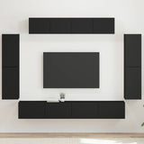TV Cabinet 8 pcs Black 3409142