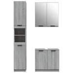 ZNTS 3 Piece Bathroom Cabinet Set Grey Sonoma Engineered Wood 3115882