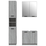 ZNTS 3 Piece Bathroom Cabinet Set Grey Sonoma Engineered Wood 3115882