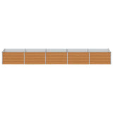 Garden Raised Bed Light Brown 400 x 80 x 45 cm Galvanised Steel 42017339