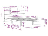 Bed Frame with Storage Headboard Wax Brown 140 x 190 cm 3423798