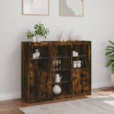 Sideboards with LED Lights 3 pcs Smoked Oak Engineered Wood 3209125