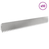 Lawn Edging 10 pcs 103 x 15 cm Steel Silver 8008460
