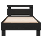 Bed Frame with Headboard Black Oak 80 x 200 cm Engineered Wood 8009023