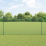 Welded Wire Fence with Posts 50 x 1.4 m PVC-Coated Steel Green 3336523