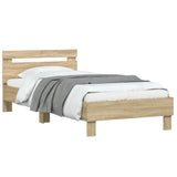 Bed Frame without Mattress with Headboard Sonoma Oak 100x200 cm 838528