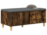 Hall Bench with Cushion with Storage Smoked Oak 80 x 38 x 46 cm 891532