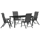 Garden Dining Set 5 pcs Grey Powder-Coated Steel 3379278