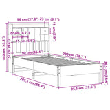 Bookcase Bed White Solid Pine wood Single Bookcase Bed 3322919