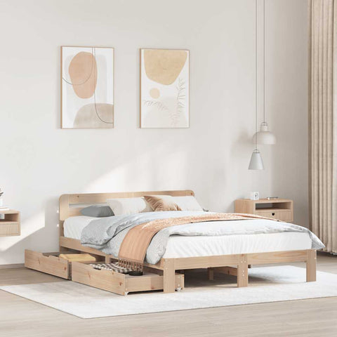 Bed Frame without Mattress 140x200 cm Solid Wood Pine 3309845