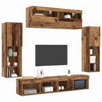 TV Wall Cabinet Set 6 pcs Old wood 30.5 x 30 x 102 cm 3334380
