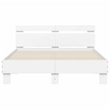 Bed Frame with LED without Mattress White 120x190 cm Small Double 3207574