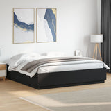 Bed Frame with LED without Mattress Black 180x200 cm Super King 3209591