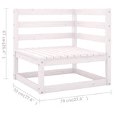 Garden Lounge Set White Solid pinewood Large Modular 3075285