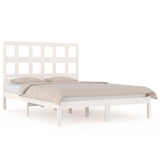Bed Frame without Mattress White 200x200 cm Solid Wood Pine 3104499