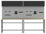 Work Bench Set 8 pcs Black and Grey Powder-Coated Steel 3321504