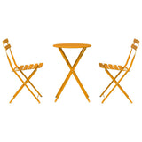 Folding Bistro Set 3 pcs Mustard Steel 42002969