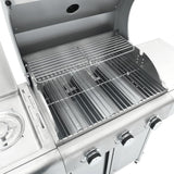 Gas BBQ Grill with 4 Burners Silver Stainless Steel 3214255